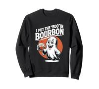 I Put The Boo In Bourbon Lovers Divertente Halloween Ghost Booze Felpa