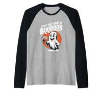 I Put The Boo In Bourbon Lovers Divertente Halloween Ghost Booze Maglia con Maniche Raglan