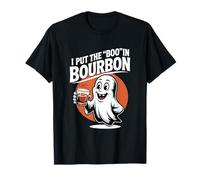 I Put The Boo In Bourbon Lovers Divertente Halloween Ghost Booze Maglietta
