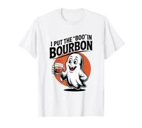 I Put The Boo In Bourbon Lovers Divertente Halloween Ghost Booze Maglietta
