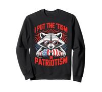 I Put The Tism in Patriotism Boxing Raccoon Felpa