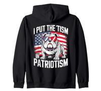 I Put The Tism in Patriotism English Bulldog Felpa con Cappuccio