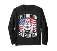 I Put The Tism in Patriotism English Bulldog Maglia a Manica