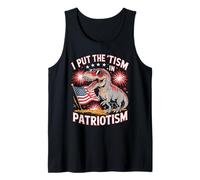 I Put The Tism in Patriottism Dinosaur US Flag Occhiali da Sole Canotta