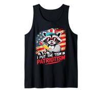I Put The Tism in Patriottism Fireworks Raccoon Bandiera USA Canotta