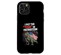 I Put The Tism in Patriottism USA Flag T-rex Dinosaur Autism Custodia per iPhone 11 Pro