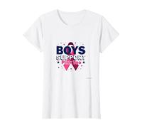 I Ragazzi sostengono Gli alleati Rosa per la sensibilizzazione sul Cancro al Seno Maglietta, Donna, Bianco, 3XL