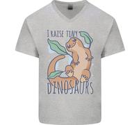 I Raise Piccolo Dinosauri Lucertole Chameleon Uomo Scollo A V Cotone T-Shirt