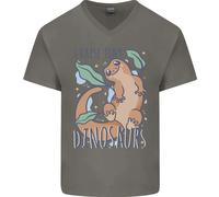 I Raise Piccolo Dinosauri Lucertole Chameleon Uomo Scollo A V Cotone T-Shirt