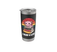 I Read Alotl Axolotl Bicchiere termico in acciaio inox doppia parete
