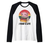 I Read Alotl Axolotl Maglia con Maniche Raglan
