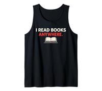 I Read Books Anywhere Text Design con Open Book Graphic Canotta