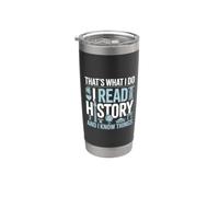 I Read History and Know Things Cute Book Lovers Bicchiere termico in acciaio inox doppia parete