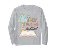 I Read Past My Bedtime Bookworm Reader Librarian Retro Maglia a Manica