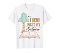 I Read Past My Bedtime Bookworm Reader Librarian Retro Maglietta