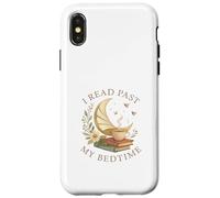 I Read Past My Bedtime Cozy Moon Book Lover Custodia per iPhone X/XS