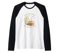 I Read Past My Bedtime Cozy Moon Book Lover Maglia con Maniche Raglan