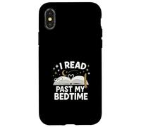 I Read Past My Bedtime Open Book Moon Stars Graphic Custodia per iPhone X/XS