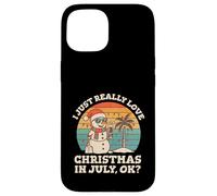 I Really Love Christmas In July OK Divertente Pupazzo di neve Vintage Custodia per iPhone 15