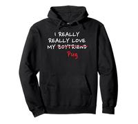 I Really Love My Pug Divertente Regalo per Amanti dei Cani Felpa con Cappuccio