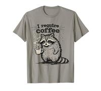 I Require Coffee Raccoon Caffeine Lover Humor Maglietta