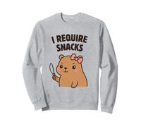 I Require Snacks Capybara Funny Cute Food Meme Felpa