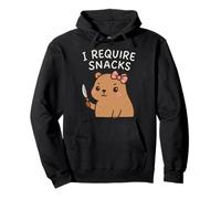 I Require Snacks Capybara Funny Cute Food Meme Felpa con Cappuccio