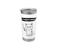 I Require Snacks Funny Cat Meme Grumpy Kitty Bicchiere termico in acciaio inox doppia parete