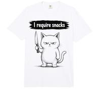 I Require Snacks Funny Cat Meme Grumpy Kitty Comfort Colors Adult Heavyweight T-Shirt