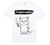 I Require Snacks Funny Cat Meme Grumpy Kitty Comfort Colors Adult Heavyweight T-Shirt