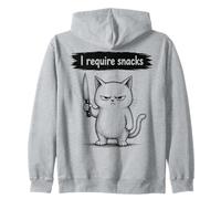 I Require Snacks Funny Cat Meme Grumpy Kitty Felpa con Cappuccio