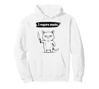 I Require Snacks Funny Cat Meme Grumpy Kitty Felpa con Cappuccio