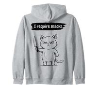I Require Snacks Funny Cat Meme Grumpy Kitty Felpa con Cappuccio