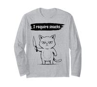 I Require Snacks Funny Cat Meme Grumpy Kitty Maglia a Manica