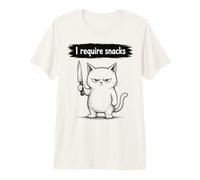 I Require Snacks Funny Cat Meme Grumpy Kitty Maglietta Premium