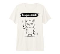 I Require Snacks Funny Cat Meme Grumpy Kitty Maglietta Premium