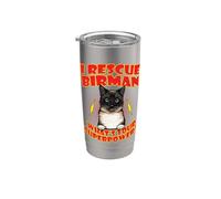 I Rescue Birman Cat What's Your Superpower Funny Cats Lover Bicchiere termico in acciaio inox doppia parete