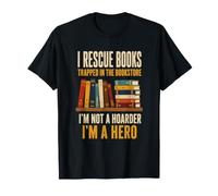 I Rescue Books Intrappolati in The Bookstore Funny Distressed Maglietta