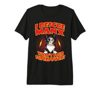 I Rescue Manx Cat What's Your Superpower Funny Cats Lover Maglietta Premium