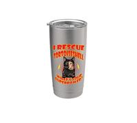 I Rescue Tortoiseshell Cat What's Your Superpower Cats Lover Bicchiere termico in acciaio inox doppia parete