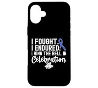 I Ring The Bell In Celebration Nastro Blu Cancro al Colon Custodia per iPhone 16 Plus