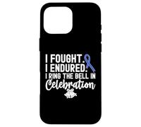 I Ring The Bell In Celebration Nastro Blu Cancro al Colon Custodia per iPhone 16 Pro Max