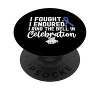 I Ring The Bell In Celebration Nastro Blu Cancro al Colon PopSockets PopGrip Adesivo