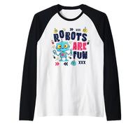 I Robot Sono Divertenti Illustrazione Robot Carino Bambini Maglia con Maniche Raglan