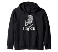 I Rock - Sedia a dondolo con gruppo musicista divertente Felpa con Cappuccio