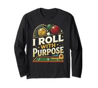 I Roll with Purpose Bocce Italiano Palla Giocatore Bocce Maglia a Manica