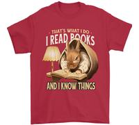I Rosse Libri & Know Cose Topo di Biblioteca Coniglio T-Shirt 100% Cotone