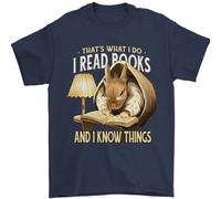 I Rosse Libri & Know Cose Topo di Biblioteca Coniglio T-Shirt 100% Cotone