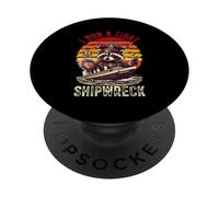 I Run A Tight Shipwreck Divertente Procione Barca Capitano Vintage PopSockets PopGrip Adesivo