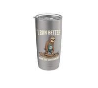 I Run Better Than The Government Sloth Runner funny running Bicchiere termico in acciaio inox doppia parete